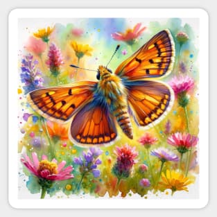 Essex Skipper - Watercolor Butterfly Sticker